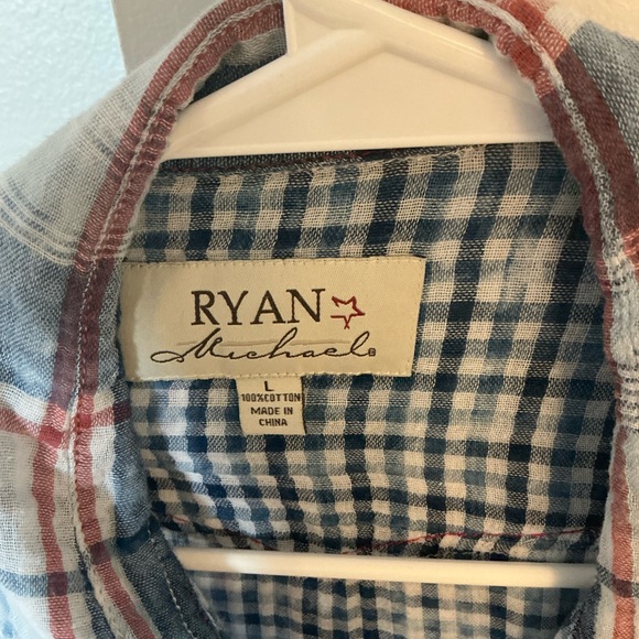 Ryan Michael Blue Plaid Shirt - Picture 2 of 3